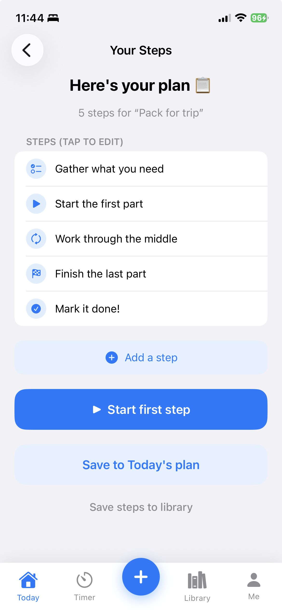 TimeNinja backward plan scheduling each step from the deadline